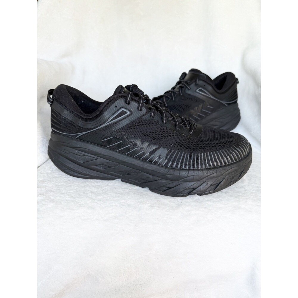 Hoka One One Bondi 7 Mens Size 11.5 Black Athletic Running Shoes Sneakers